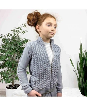 Дитяча в’язана кофта для дівчинки на блискавцi Софi ARTKNIT 98 Сірий (ak13285)
