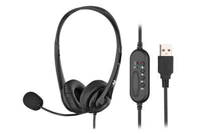 Гарнітура стерео 2E On-ear CH11 USB з мікрофоном, регулювання гучності, дротове підключення 2м Чорний (2E-CH11SU)