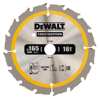 Диск пильний по дереву DeWALT СONSTRUCTION 165х20мм (DT1948)