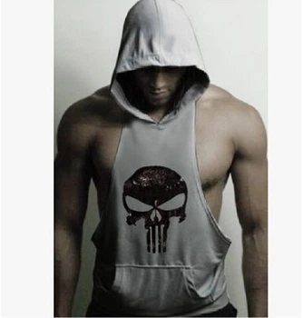 Майка спортивная с капюшоном Skull Gray 4030 XL Серый