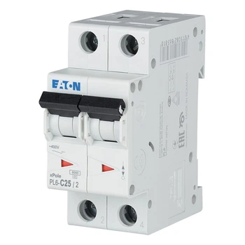 Автоматический выключатель 2п 25A PL6-C25/2 6kA EATON (286569)