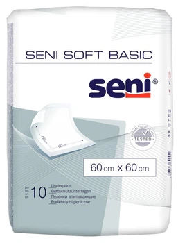 Пеленки для взрослых одноразовые гигиенические Seni Soft Basic 60х60 см 10 шт