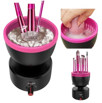 Электрический автоматический очиститель кистей и макияж 3 в 1 Makeup Brush Cleaner с регулятором скорости черный