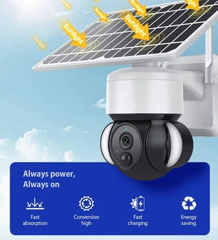 Вулична 4G камера Sectec ST-S518M-4M-4G із сим-картою та сонячною панеллю біла