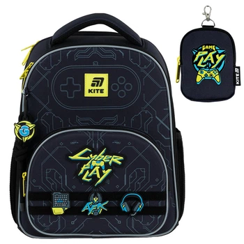 Рюкзак школьный каркасный Kite Education Cyber K25-556M-2 M(130 - 145 см) 38х30х14 серый