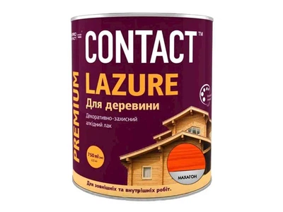 Лазур CONTACT 0,75л для деревини Махагон