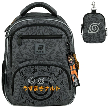 Рюкзак школьный Kite Education Naruto Shippuden NR25-773M M(130 - 145 см) 39х28,5х13,5 серый