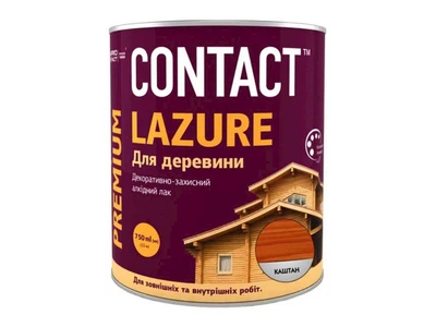 Лазур CONTACT 0,75л для деревини Каштан