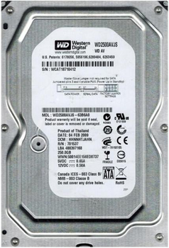 HDD для ПК SATA 250GB WD AV 7200rpm 8MB (WD2500AVJS)