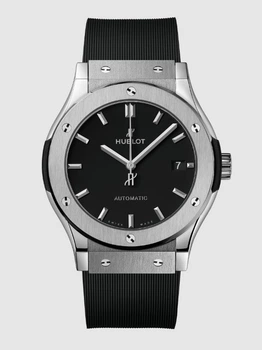 Часы в стиле Hublot Classic Fusion Titanium, 42 мм, Черный циферблат (542.NX.1171.RX)