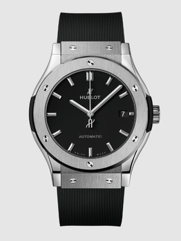 Часы Hublot Classic Fusion Titanium Blue, 42 мм, Черный циферблат (542.NX.1171.RX)