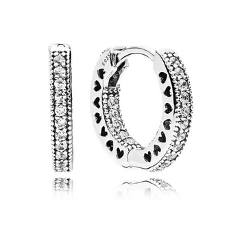 Срібні сережки Pandora Серця 296317CZ
