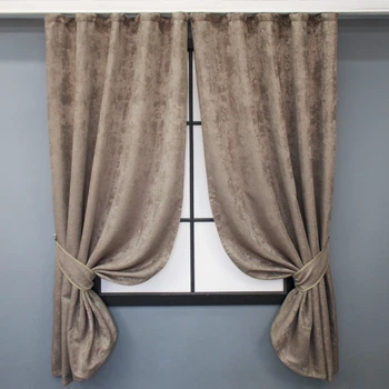 Комплект коротких штор VR-Textil Жакард Sultan XO № 1682ш Какао 130х170 см 2 шт (35-0321)