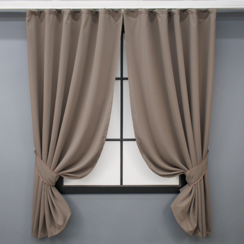 Комплект коротких штор VR-Textil Блекаут Midnight № 1673ш Капучино 140х170 см 2 шт (35-0326)