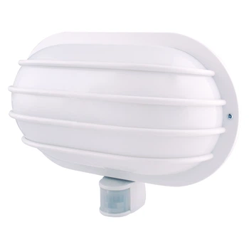 Світильник настінний з датчиком руху e.sensor.lum.69.e27.white (білий) 180°, IP44 (302796)