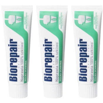 Зубна паста Протикаріозна Biorepair Total Protective Repair Для дорослих (0 ppm) (Смак - М'ята) (75 мл.) (3 шт.)