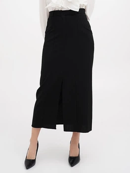 Спідниця міді осіння пряма жіноча EQUILIBRI W462 032 000-3 L Black (2299965854843)