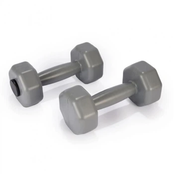 Гантели для фитнеса Perto 2шт по 1.5кг композитные пластиковые Серый (GK-1.5-Gray)