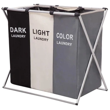 Корзина для белья складная Laundry Basket 3 секции (552 LB)