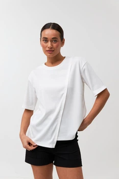 Футболка з асиметрією Wear me L Молочний (18_25_62_10940)