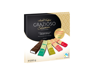 Шоколад черный Maitre Truffout Grazioso Selection Creamy- Style с кремовыми начинками 200 г