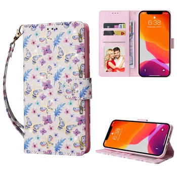 Чехол-книжка Color Book Leather для Apple iPhone 12 / 12 Pro Butterflies