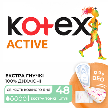 Гігієнічні прокладки Kotex Active Deo 48 шт (5029053547886)