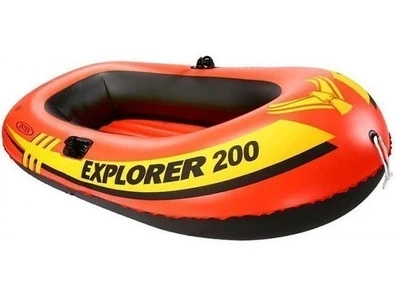 Двухместная надувная лодка Intex Explorer 58330 185х94х41 см для детей и взрослых Оранжевый