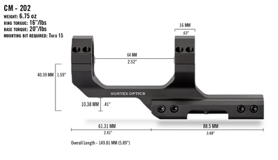 Кільця для прицілу Vortex Cantilever Mount 30mm 2" Offset Rings (CM-202)