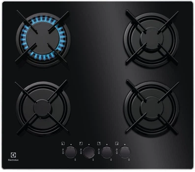 Варильна поверхня газова Electrolux EGT6242NVK (загартоване скло, чавунні решітки, газ-контроль) 257644