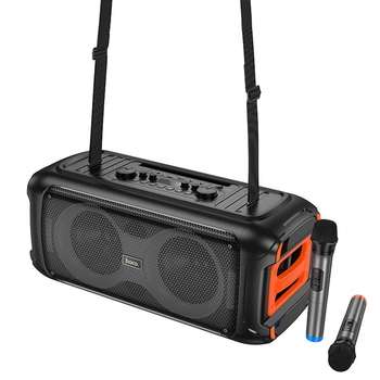 Акустика-караоке HOCO HA9 Kayman dual-mic outdoor BT speaker, BT5.4, 40W, TWS, USB, TF, 8h, black