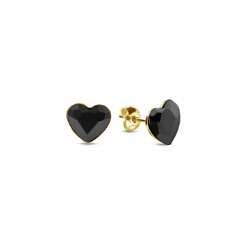 Срібні та позолочені сережки Spark зі Swarovski Heart Studs KG2808J