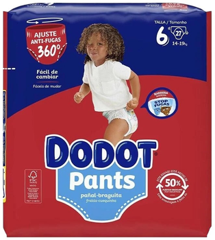 Підгузки-трусики Dodot Pants Розмір 6 15+ кг 27 шт (8001841677231)