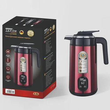 Электрический чайник-термос 2в1 3.0 л 2200 Вт ZР 1Z3 Pro Красный