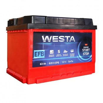 Аккумулятор автомобильный Westa 6CT-63 А (0) RED EFB (246697)