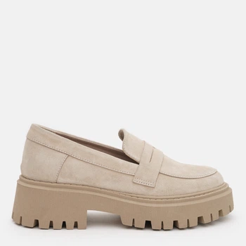 Жіночі лофери замшеві PARADIZE SHOES T-400 37 23.7 см Бежеві (ROZ6501060319)