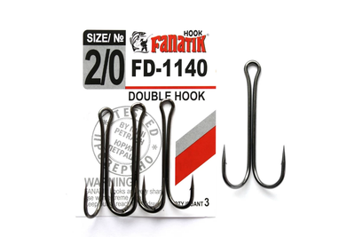 Подвійний гачок Fanatik FD-1140 № 2/0 3шт. FD-1140-2-0