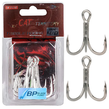 Гачок-трійник Mikado Cat Territory №2/0 3шт. (black nickel) HCTR03-2/0