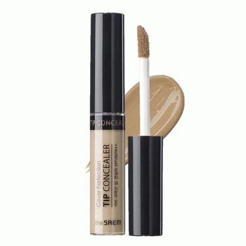 Консилер со светоотражающими частицами The Saem Cover Perfection Tip Concealer 7мл 1.75 Middle Beige