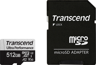 Карта памяти Transcend 512GB microSDXC class 10 UHS-I U3 A2 (TS512GUSD340S)