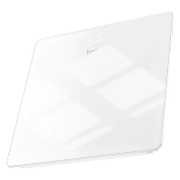 Напольные Весы для дома фитнес HOCO Weight scale HI20 до 180 кг 2 батарейки AAA Закаленное стекло