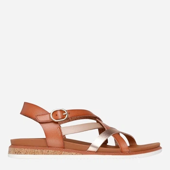 Sandały damskie płaskie Skechers 114709-CSNT 38 Brązowe (198376597467)