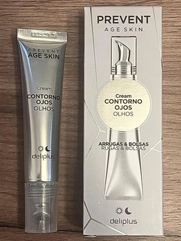 Жіночий контур навколо очей від зморшок та мішків Deliplus Prevent Age Cream для всіх типів шкіри 15 мл