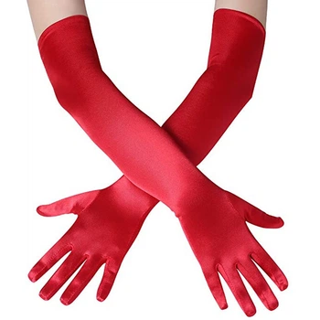 Рукавички атласні вище ліктя червоні (ATL53-red)