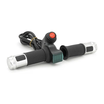 Ручка газу з кнопкою для електровелосипеда Voltronic 12-72V вольтметр контролер керування електротранспортом (LO-TH_11C)