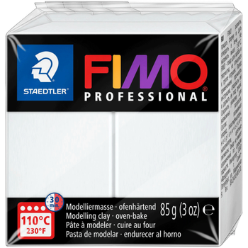 Полимерная глина Fimo Professional, 85 г., Белая (8004-0)