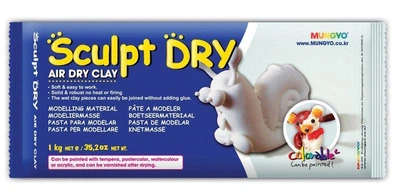 Полимерная самозастывающая глина Mungyo Sculpt Dry, 500 г., самозастывающая, Белая, (985505)