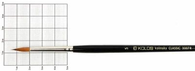 Кисть колонок Kolos Classic круглая №5 короткая ручка 3007R (4230070R05)