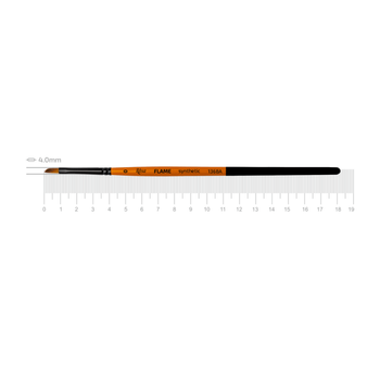 Кисть синтетика ROSA FLAME 1368А скошенная короткая ручка №0 (1368А0)