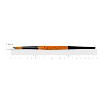 Кисть синтетика ROSA FLAME 1368R круглая короткая ручка №12 (1368R12)